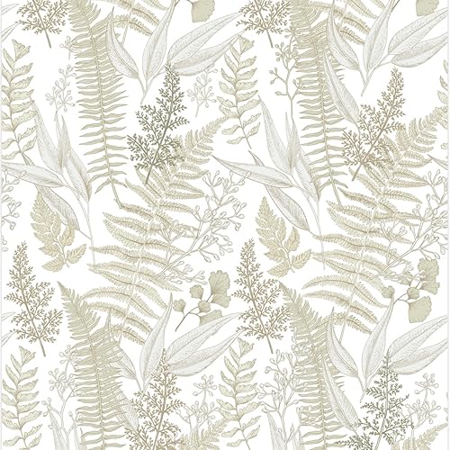 Aniboo Paquete de papel tapiz de hojas de 17.3 x 78.7 pulgadas para dormitorio, papel tapiz bohemio para baño, papel de contacto floral
