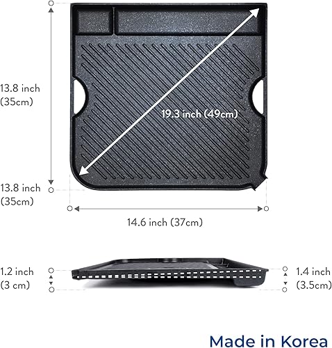 Miniatura 7 de Master Grill Pro, Sartén tradicional coreana para barbacoa - Estufa antiadherente para interiores y exteriores, sin humo, de aluminio fundido