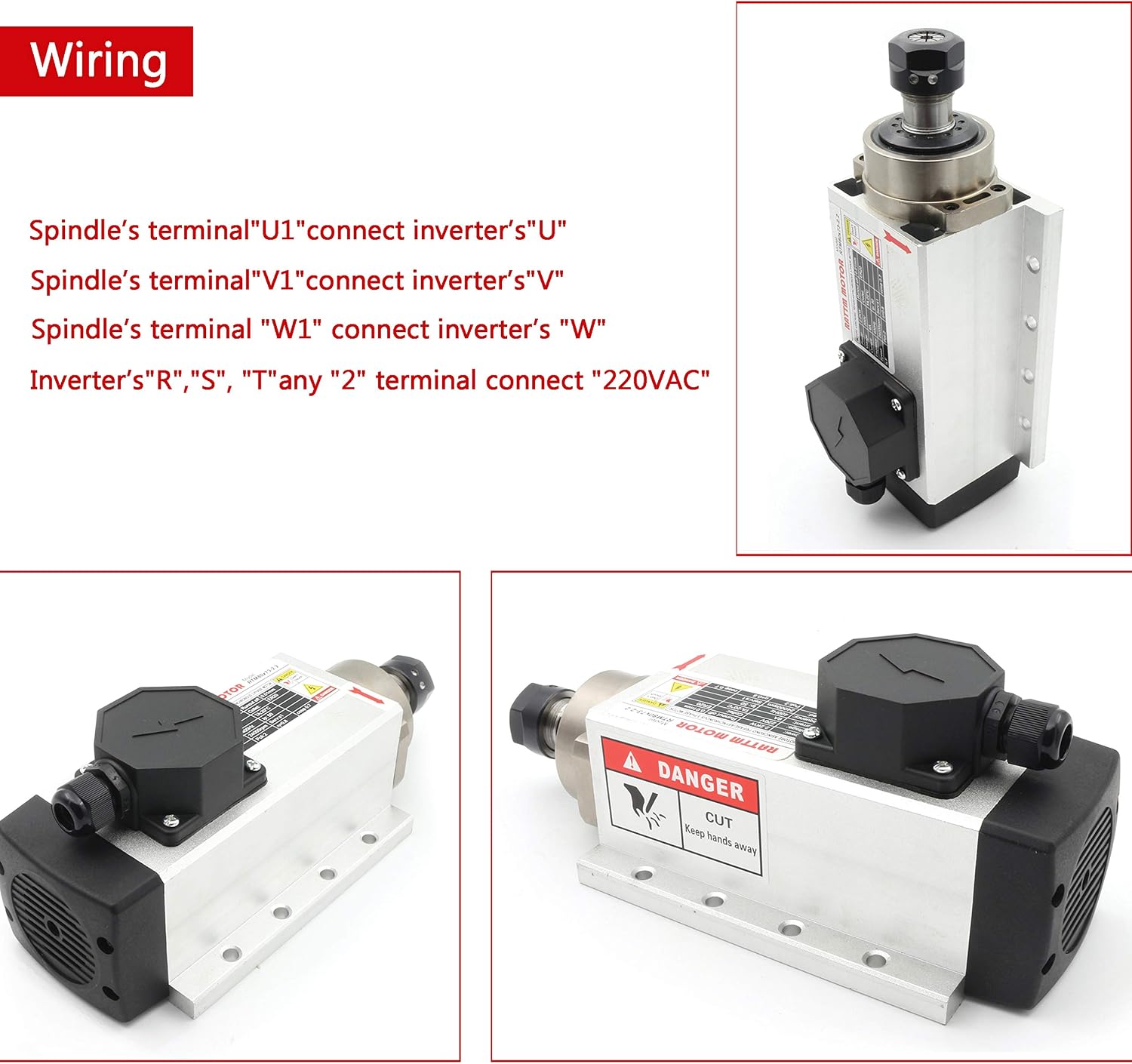 🔥 Crazy Deals RATTMMOTOR 220V CNC Square 2.2KW Air-Cooled Spindle Motor ER20+2.2KW Fuling Inverter VFD Spindle Motor Speed Controller+4pcs ER20 Collet for CNC Engraving Milling Machine Review Discount RATTMMOTOR 220V CNC Square 2.2KW Air-Cooled Spindle Motor ER20+2.2KW Fuling Inverter VFD Spindle Motor Speed Controller+4pcs ER20 Collet for CNC Engraving Milling Machine