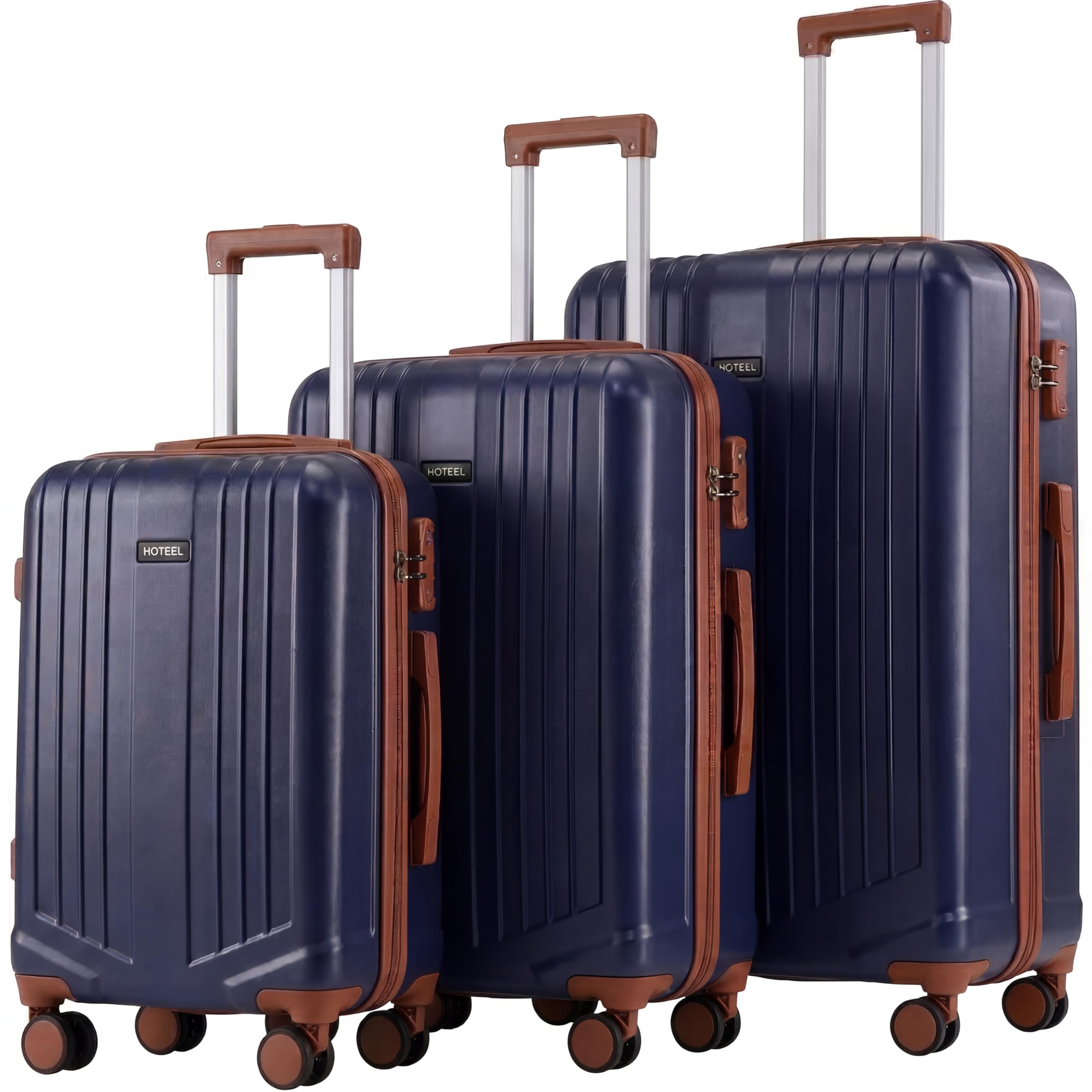 Hoteel luggage Sets 3 Piece Carry on Luaagae Suitcases with Spinner Whells & TSA Lock(4-YEAR WARRANTY), Carry on Suitcase ABS+PC Hard Shell