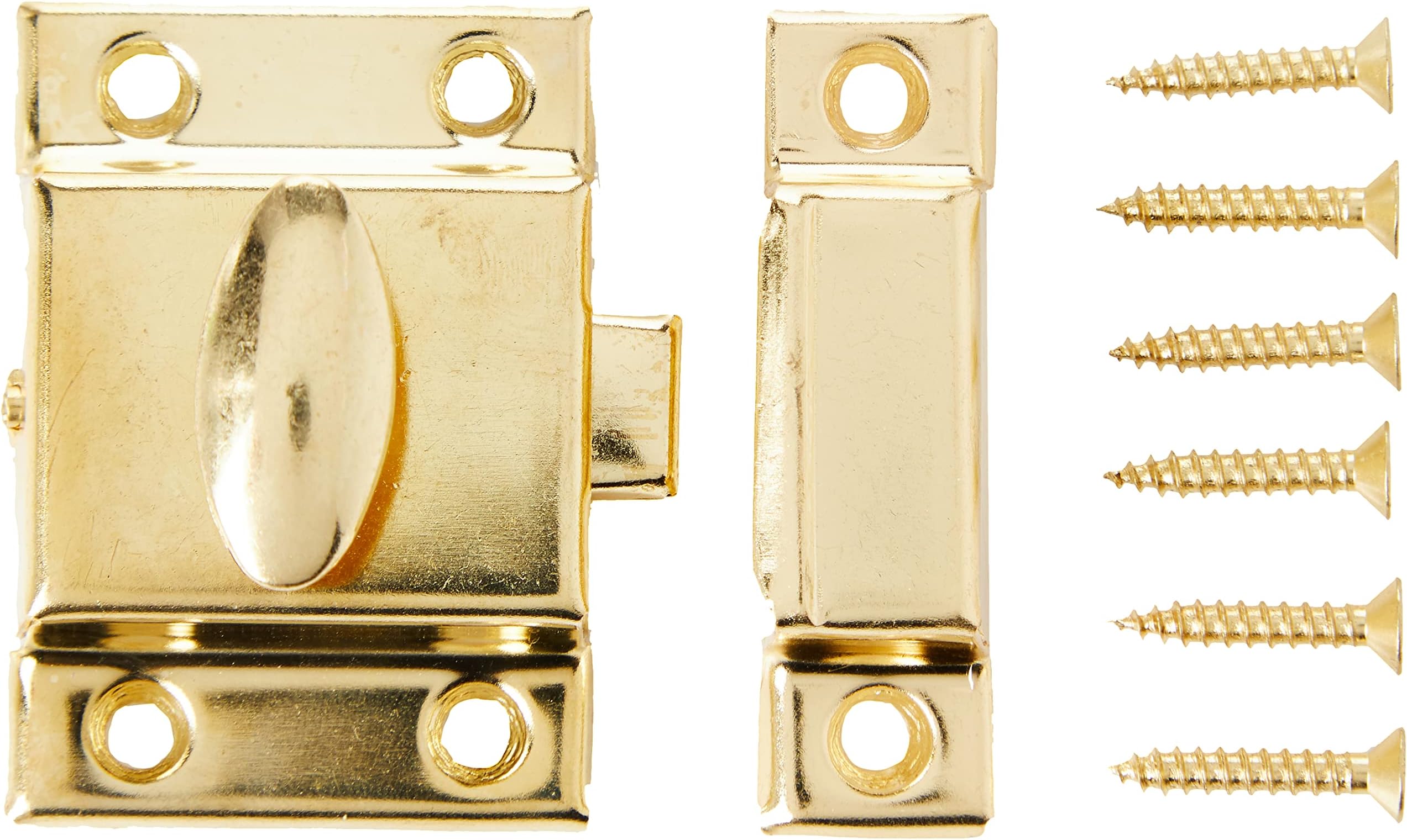 Merriway® BH01552 EB Cupboard Turn Catch, 50mm (2 inch) - Brass Plated