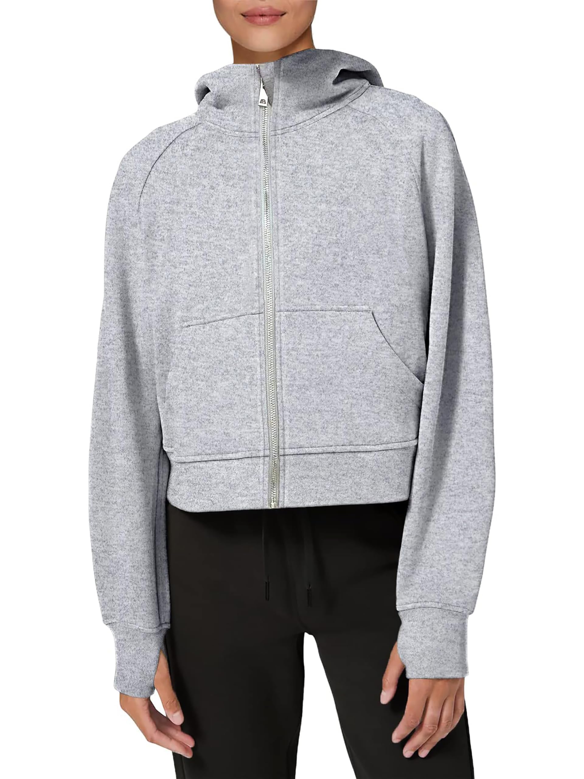 Timuspo Sweat à capuche pour femmes, avec fermeture éclair, pour l’automne et l’hiver