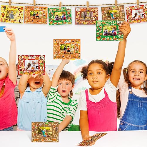 Miniatura 5 de Paquete de 24 marcos de fotos de otoño, kit de manualidades, marco de fotos de Acción de Gracias, kit de manualidades, marco de fotos de festival de