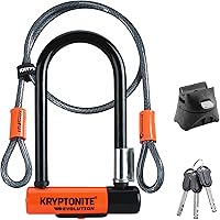 Kryptonite Evolution Mini-7 U-Lock with 4ft Cable - 13mm Hardened Steel Double Deadbolt High-Security Bike Lock