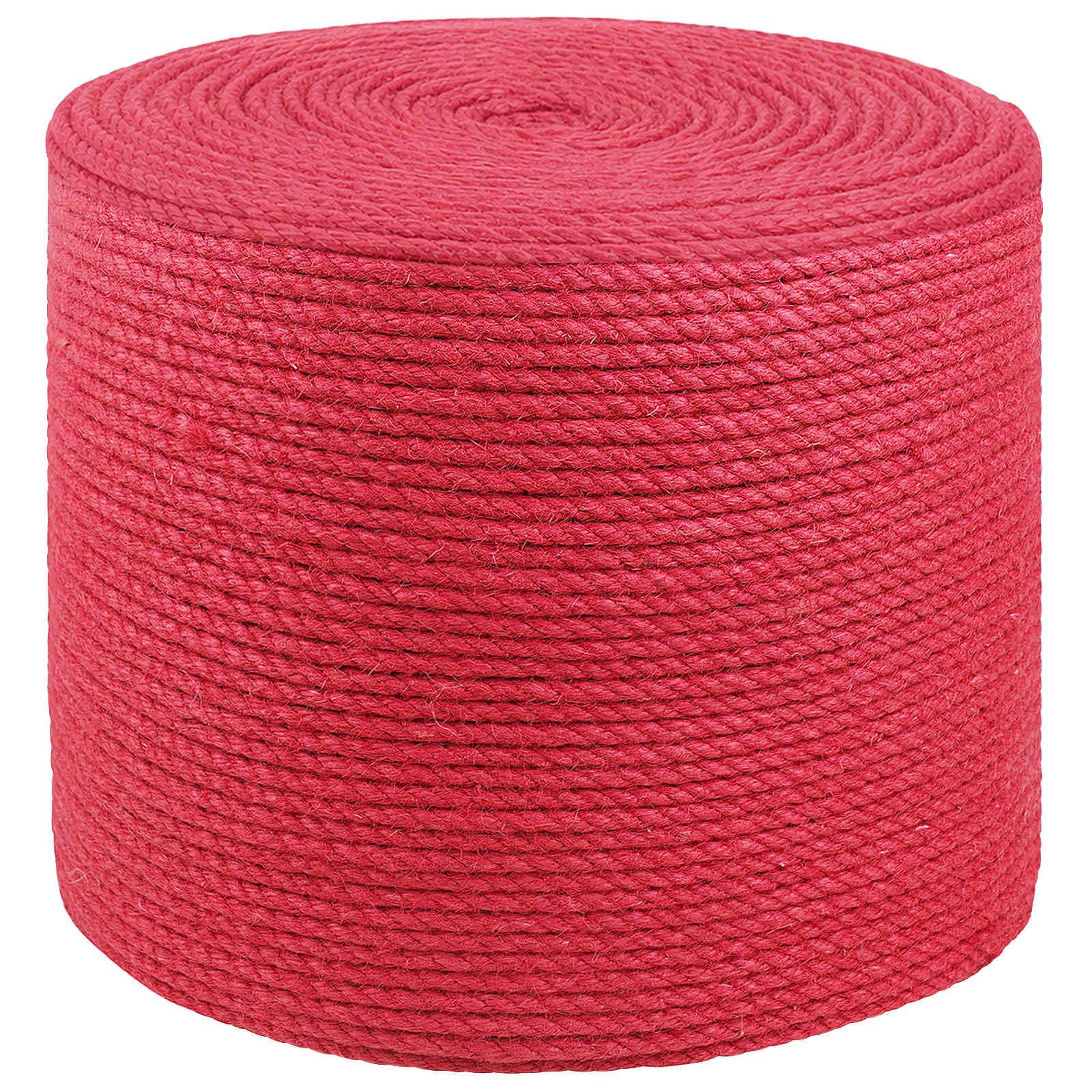 Corda di iuta rossa al 100% Tossa a 3 strati, 10 mm di spessore, 10 m di lunghezza, versatile, per giardino, artigianato, montaggio, fissaggio e trasporto, con chiusura sicura dei nodi
