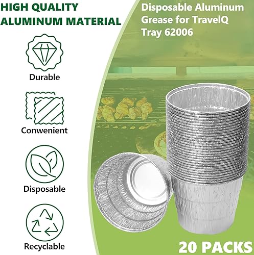 Miniatura 4 de Cubo de grasa para ahumador de pellets con paquete de 20 forros desechables de papel de aluminio para Traeger, Oklahoma Joe's, Pit-Boss, Camp Chef,