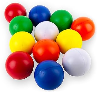 Boley Foam Stress Ball and Bounce Ball Set - 12 Pack Small Stress Balls for Kids and Adults - Anxiety ADHD Autism and Stress Relief Ball Set - Squishy Squeeze Stretch Round Foam Fidget Balls in Bulk & Sports Bouncy Balls