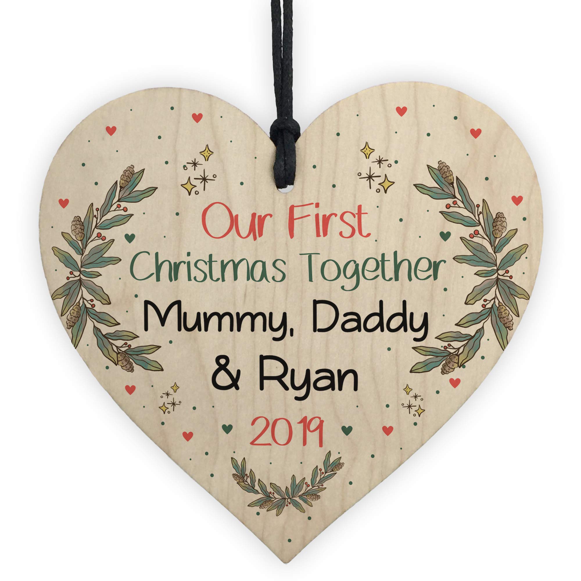 RED OCEAN Personalised Family Christmas Bauble Babys 1st New Baby Tree Decoration