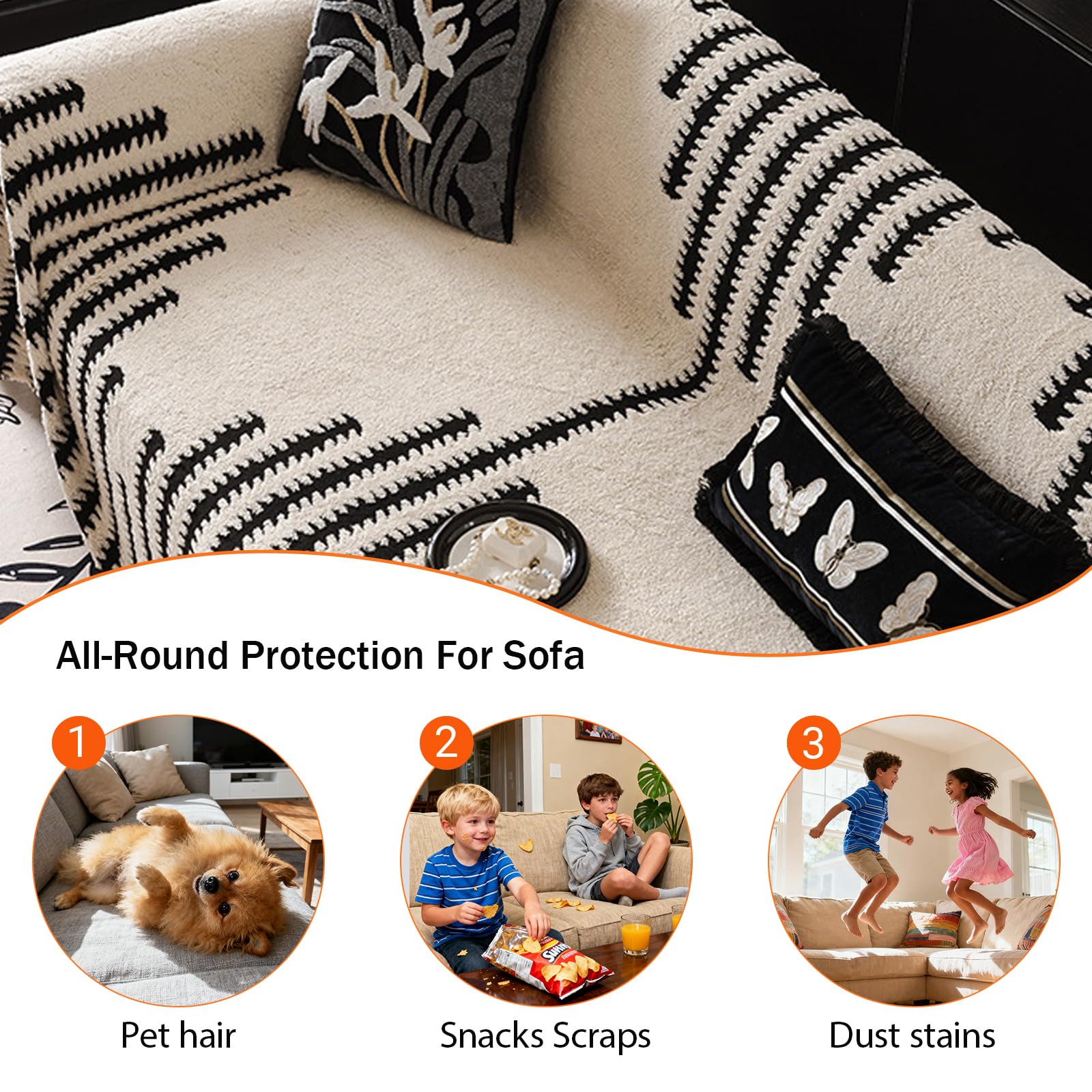 Funda de sofá gruesa y apta para mascotas, protector de sofá para perros y gatos, fácil de limpiar, diseño simple, impermeable y resistente a los arañazos