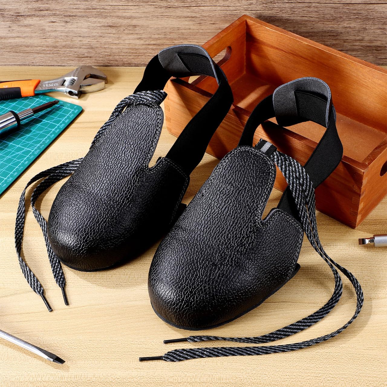 Angoily Coque Chaussure Securite, Surchaussures De SéCurité Coque De Securite Pour Chaussure, Anti-ÉCrasement Unisexe Avec Semelle AntidéRapante Protection Pour Lieux De Travail, Taille 36-46