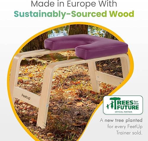 Miniatura 6 de FeetUp - El banco original para parada de cabeza de yoga, banco entrenador vegano para parada de manos y soporte, equipo de inversión de