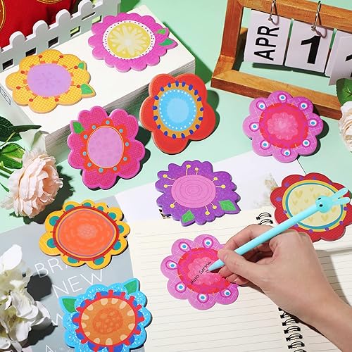 Miniatura 3 de 40 blocs de 800 hojas con temática de primavera, bloc de notas autoadhesivas, flores, notas adhesivas, flores coloridas, calcomanías florales, notas