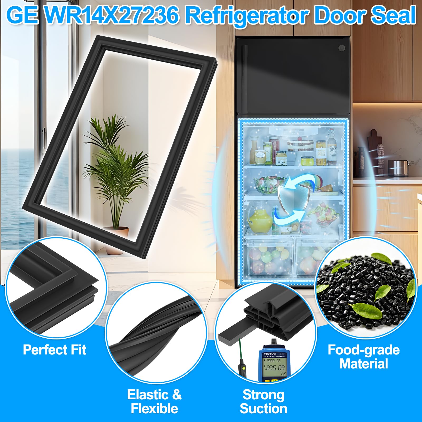 Aggiornato WR14X27236 Guarnizione porta frigorifero
