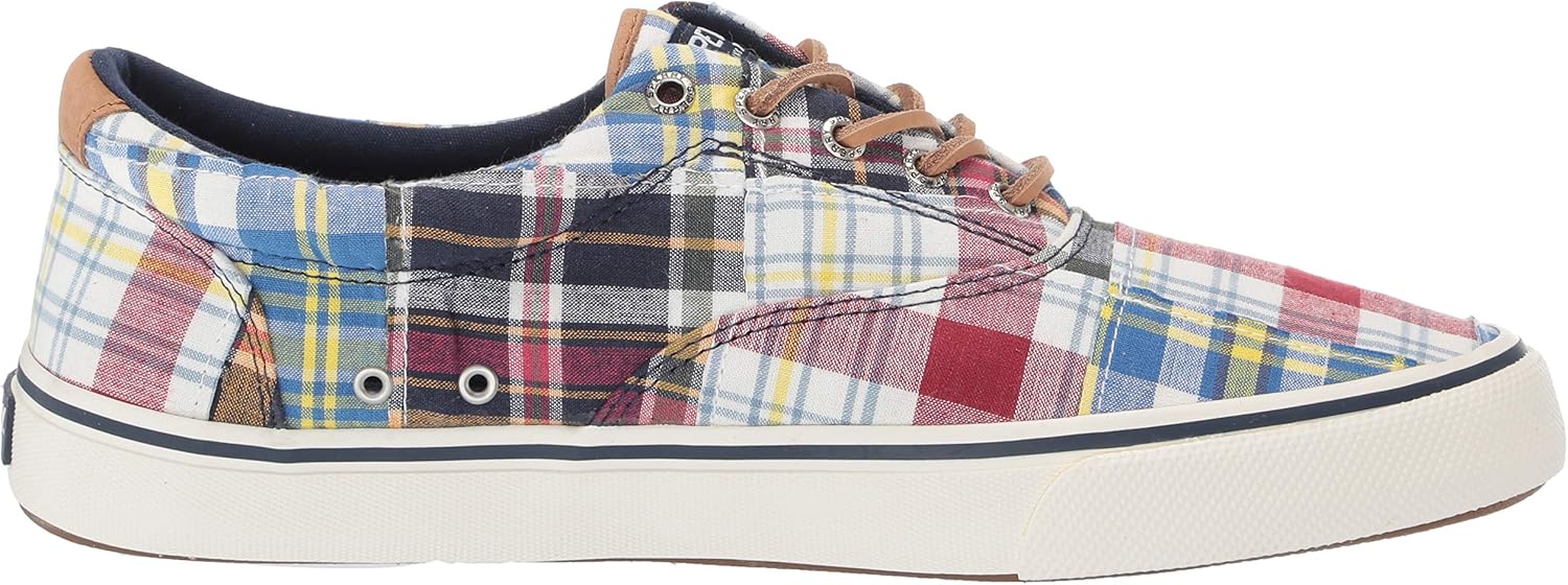 Sperry Men's Striper II CVO Prep Sneaker, Patchwork Madras, 080 Medium US