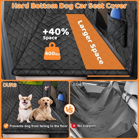 URPOWER Waterproof Dog Car Seat Cover for Back Seat & High Barrier Dog Back Seat Extender