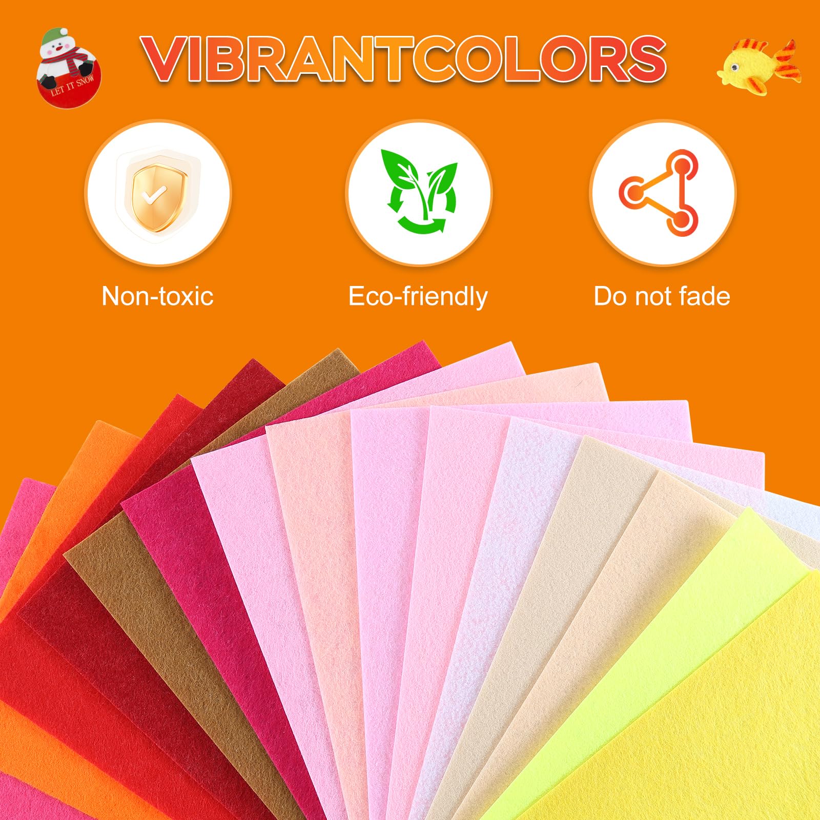 Netuno 10x Tissu En Feutre Multicolore A3 1mm Feuille De Feutrine Pour Décoration Bricolage DIY Loisirs Créatifs Costumes Projets Textiles Projets Artisanaux Jouets Scrapbooking Découpage