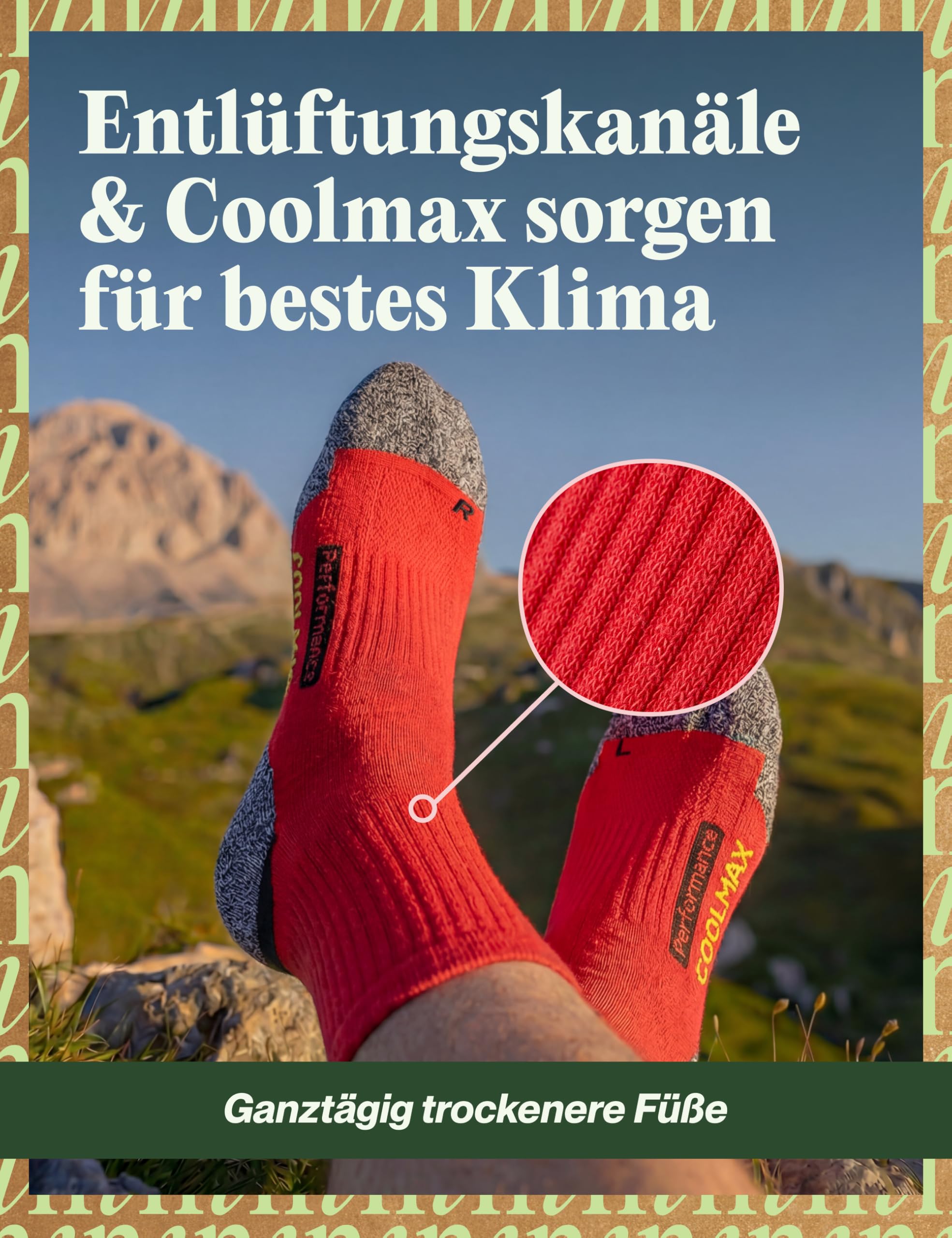 Piarini - 2 paia di calze outdoor hightech con Coolmax - diversi colori