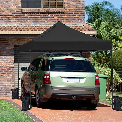 Miniatura 4 de Yaheetech Tienda de campaña, toldo comercial instantáneo resistente, toldo ajustable impermeable 500D con bolsa de transporte con ruedas, 4 bolsas