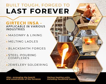 Insa-4 Lightweight & Insulating Fire Bricks - 2500F Pack of 4 - Size 9 x 4.5 x 2.5 - Fireclay, Chamotte Firebricks for Ovens, Forges, Kilns, Fireplaces, Wood Stoves, Steel Furnaces