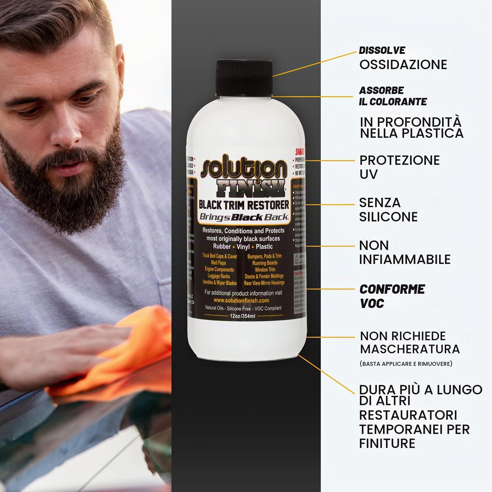Solution Finish Black Plastic & Vinyl Restorer 12 oz. by Solution Finish