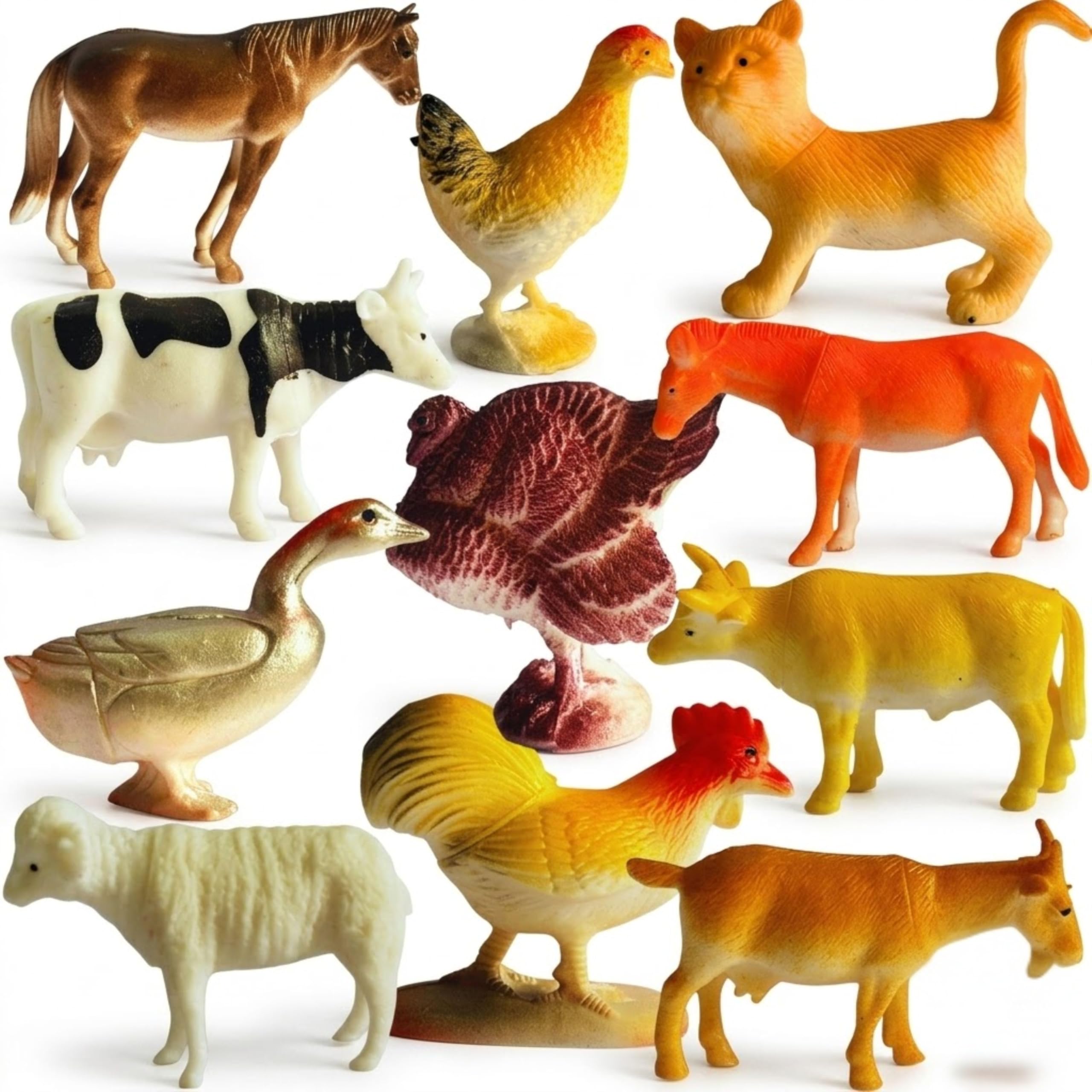 12 PCS Realistic Domestic Farm Animals Toys for Kids 3+ | Cute Jungle Wild Animal Toy Action Figurines Playset for Boys and Girls Birthday Gifts for Children Best Educational & Decoration Item-image-10