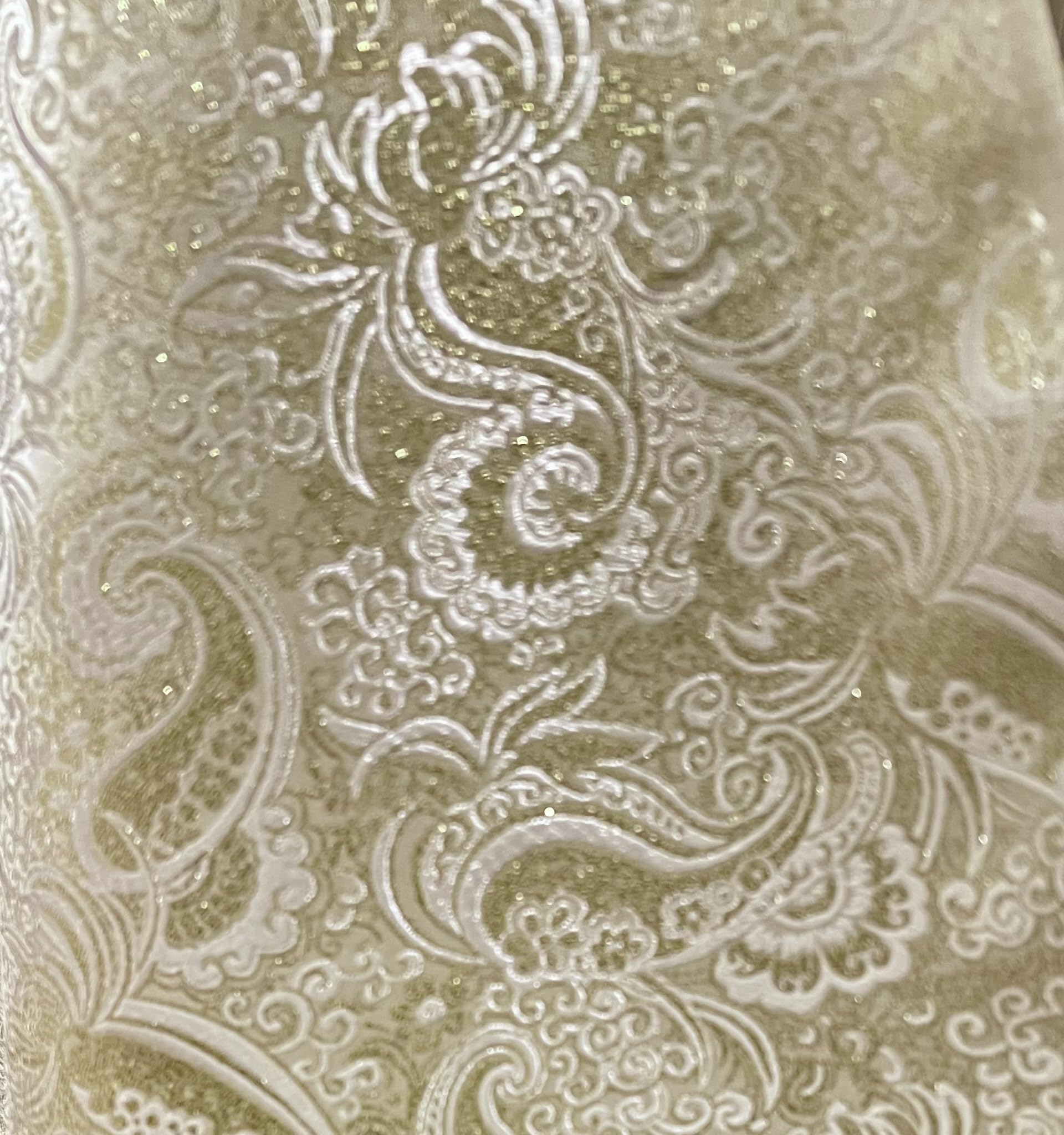 Gold Paisley Fabric 60" Wide by The Yard