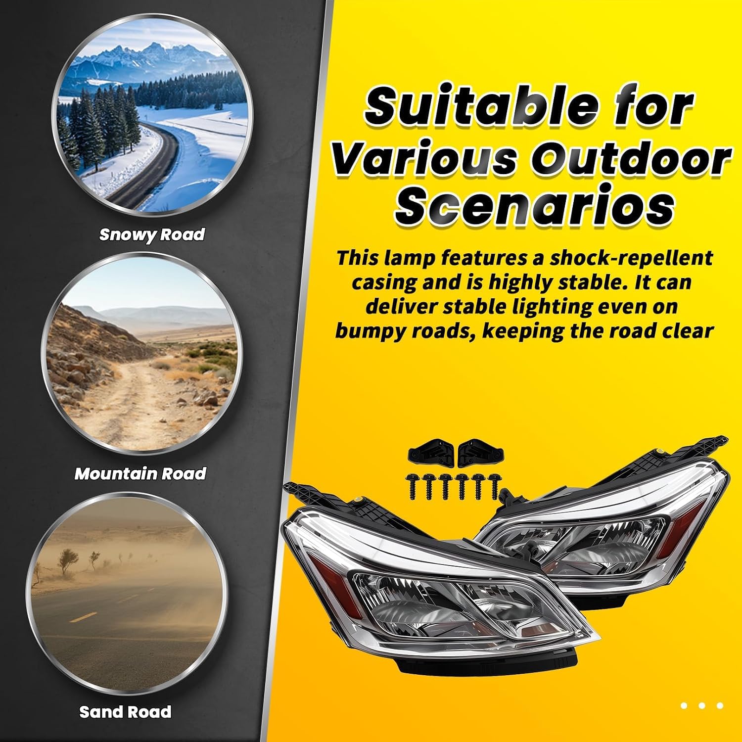 Headlight Assembly Pair Compatible with Traverse 2013-2017