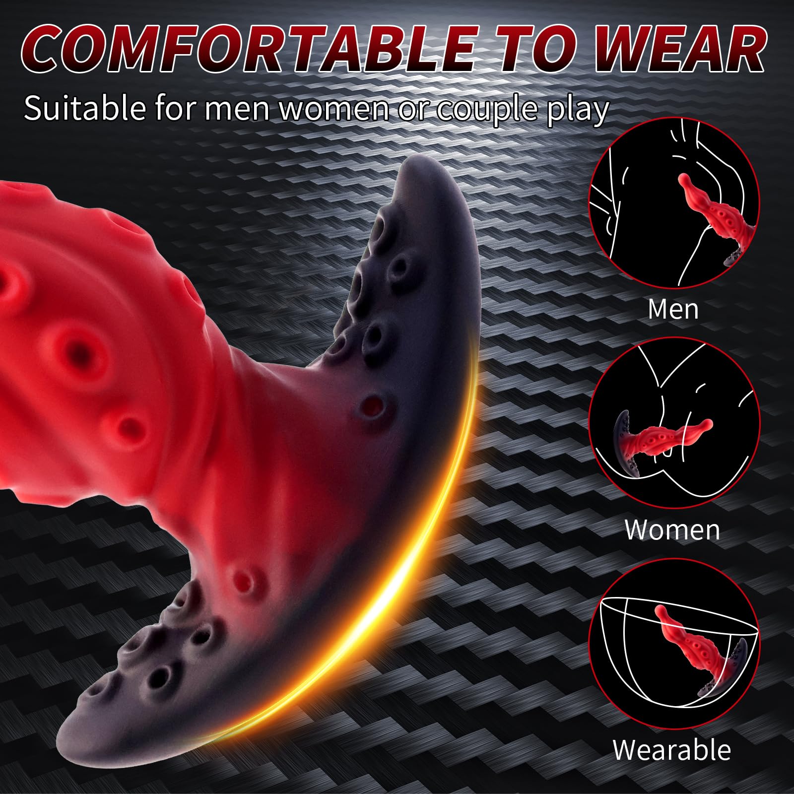 JANNSK 7.9" Large Butt Plug Huge Anal Plug, Tentacle Dildo Anal Stretcher, Fantasy Monster Anal Plug Prostate Massager for Men & Women,Thick Sex Toys Dilator for Gay（Purple）: S Red octopus