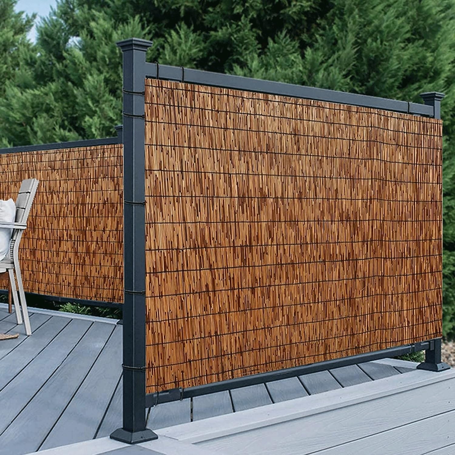 Questa Recinzione in bambù Naturale in Rotoli - da 60 cm a 180 cm di Altezza, 3x9 Metri di Recinzione Esterna per Giardino, Cortile, Balcone, Patio - Ecologica e