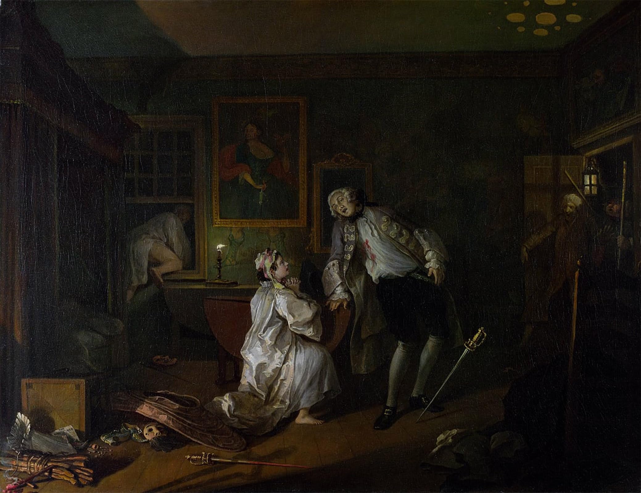 ARTXLXXBN Famous Print Painting Colorful Art Print Marriage A-la-mode the Bagnio by William Hogarth Canvas Art Decorations for Home Decor 60x90cm