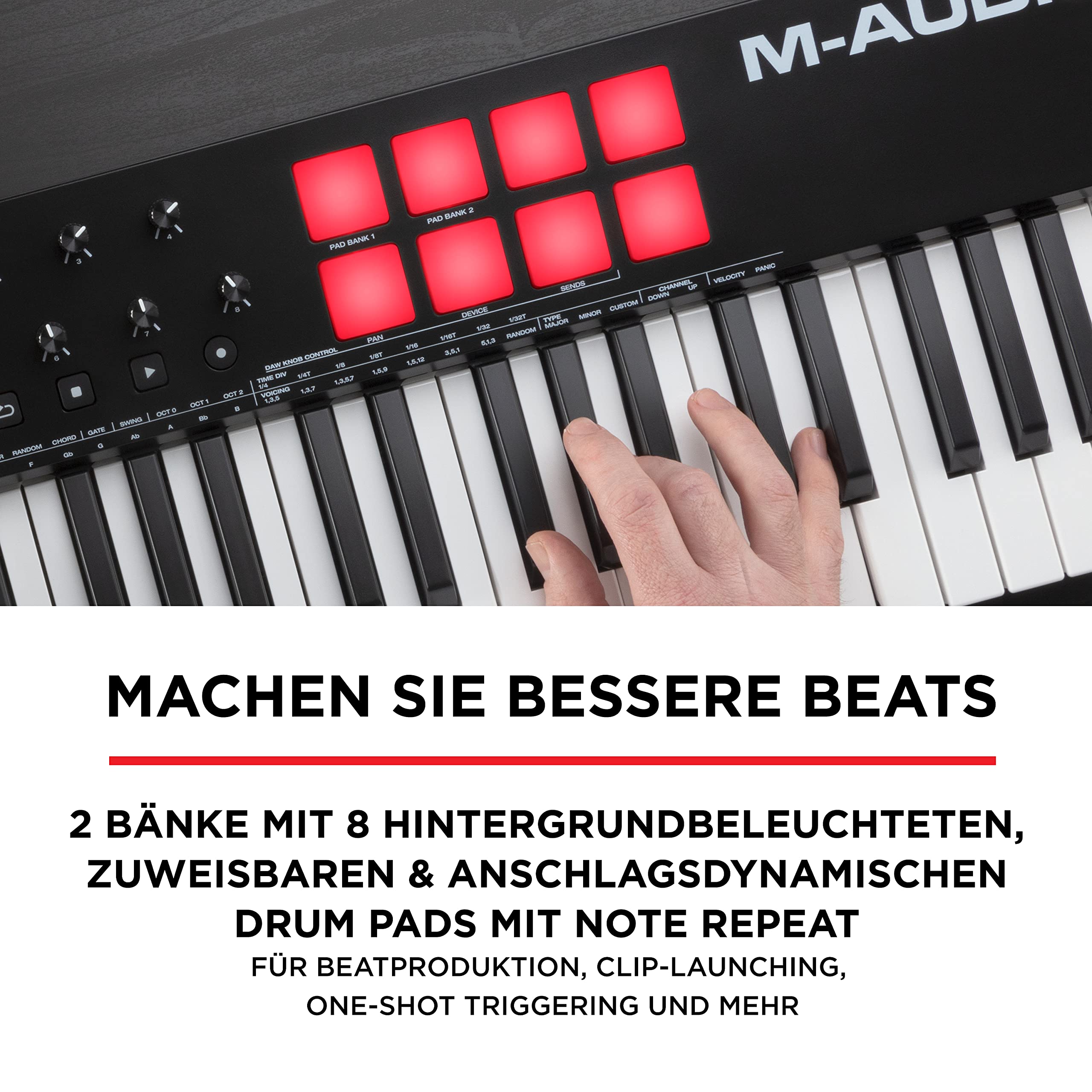 M-AUDIO Oxygen 61 (MKV) – 61-Tasten USB MIDI Keyboard Controller mit Beat Pads, Smart Chord, Tonleitermodi, Arpeggiator und Native Instruments Soundpaket (NKS Integration)