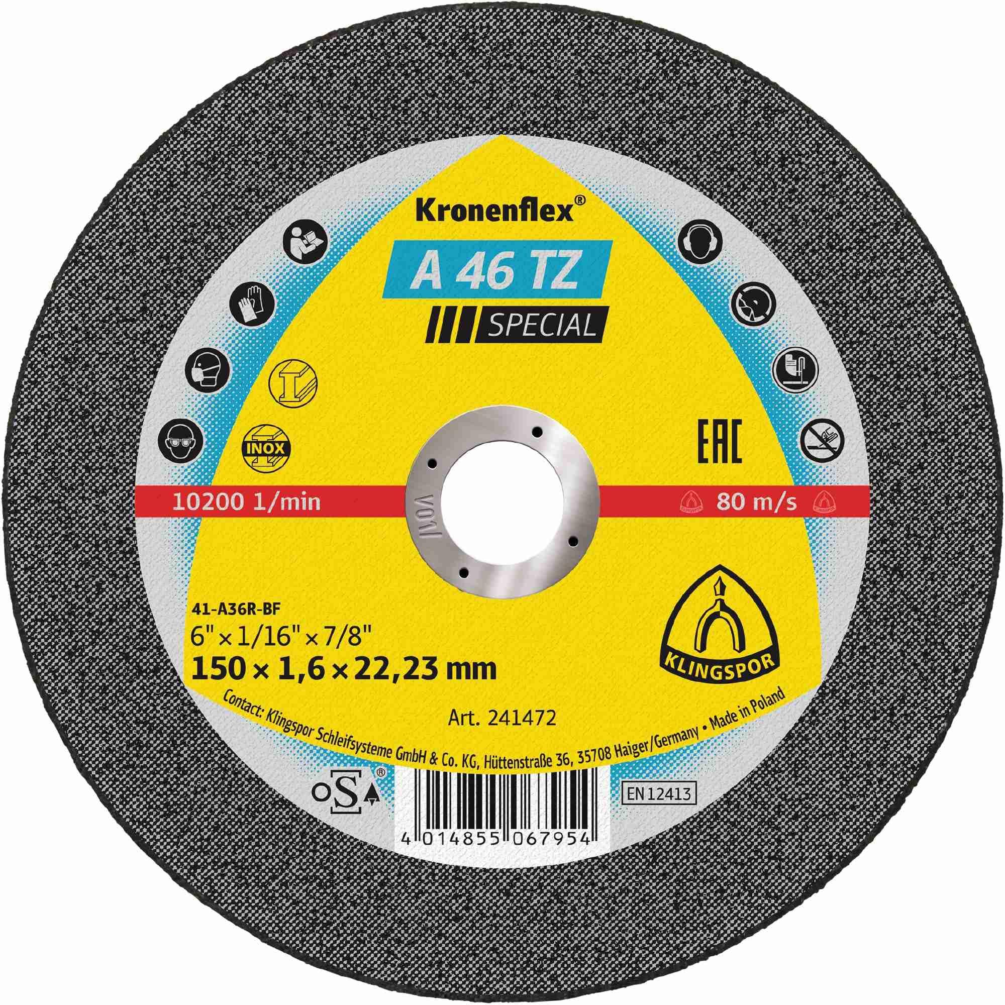 A 46 TZ - Discos de corte rectos (25 unidades, 150 x 1,6 x 22,23 mm)