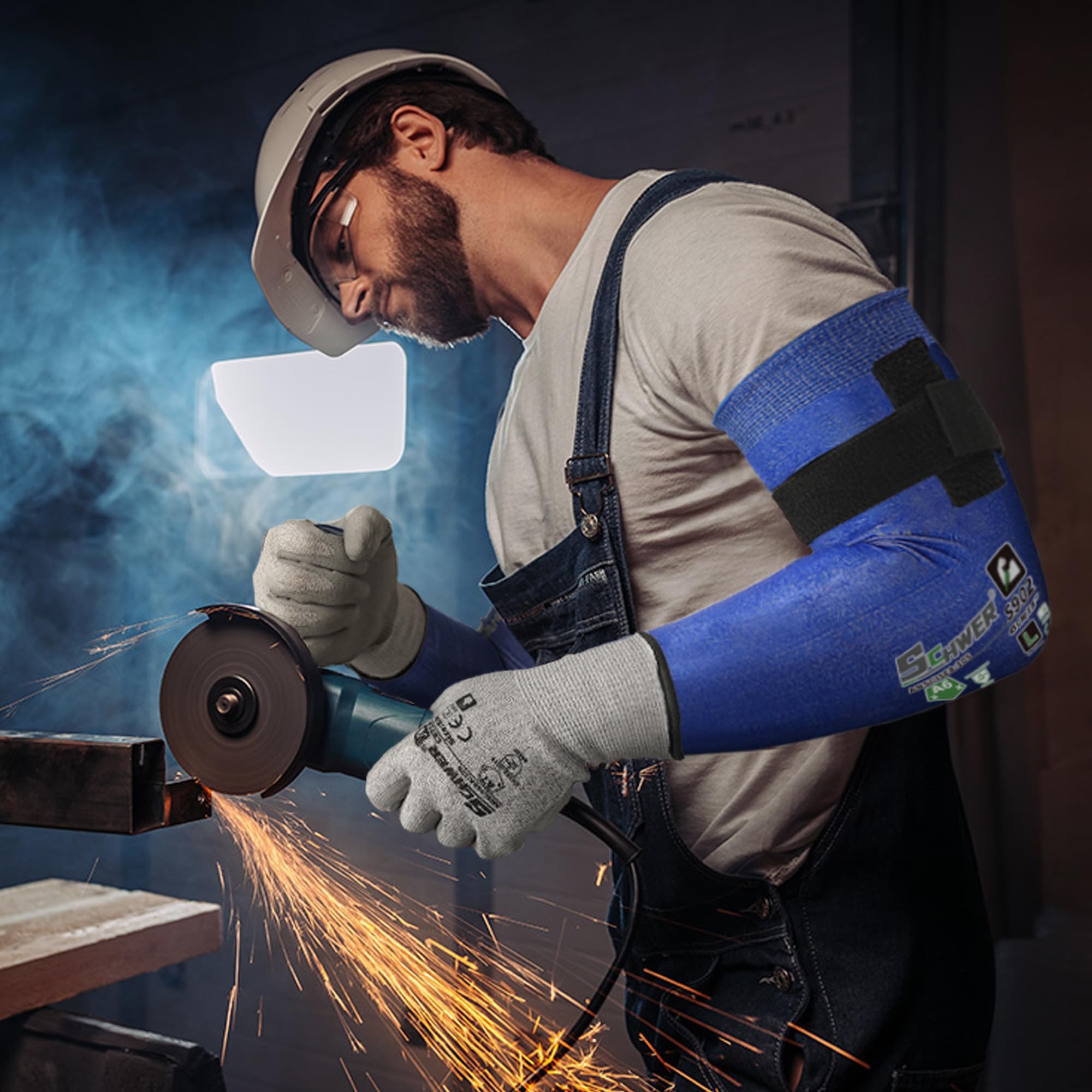 Schwer 2 Paar Air-Skin ANSI A6 schnittfeste Armstulpen für Damen und Herren S902, Nicht-PFAS-Armschoner für Arbeiten mit hohem Risiko, LSF 50+, UV-Schutz, kühlende Gartenärmel für Landwirtschaft