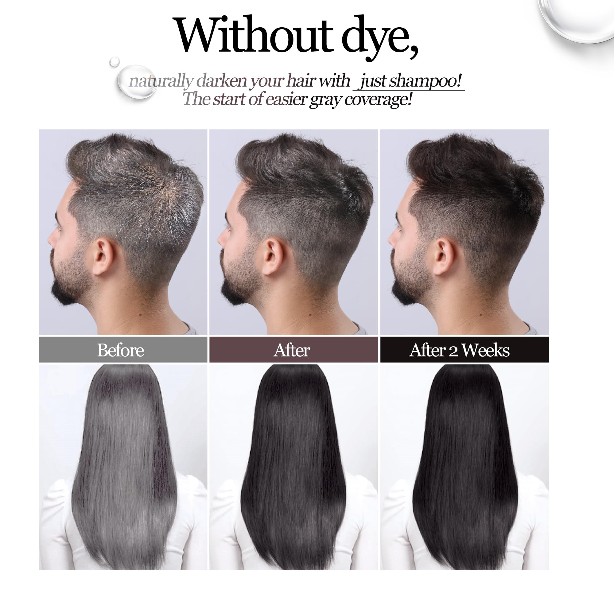 SMIB ColorChange Shampoo – Hypoallergenic, Gentle Hair Dye, Helps Blend Gray Hair Naturally, Nourishes Hair & Scalp (6.76 fl oz)