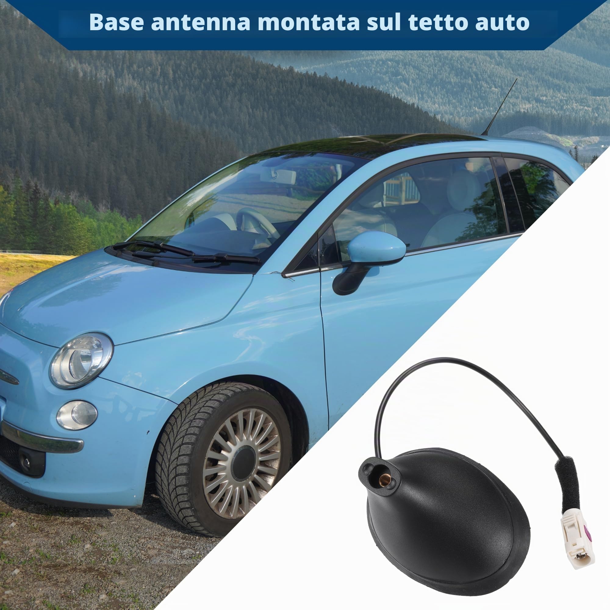 A ABSOPRO Base Dell'Antenna Per Fiat 500 Esterna Resistente 1 Pz