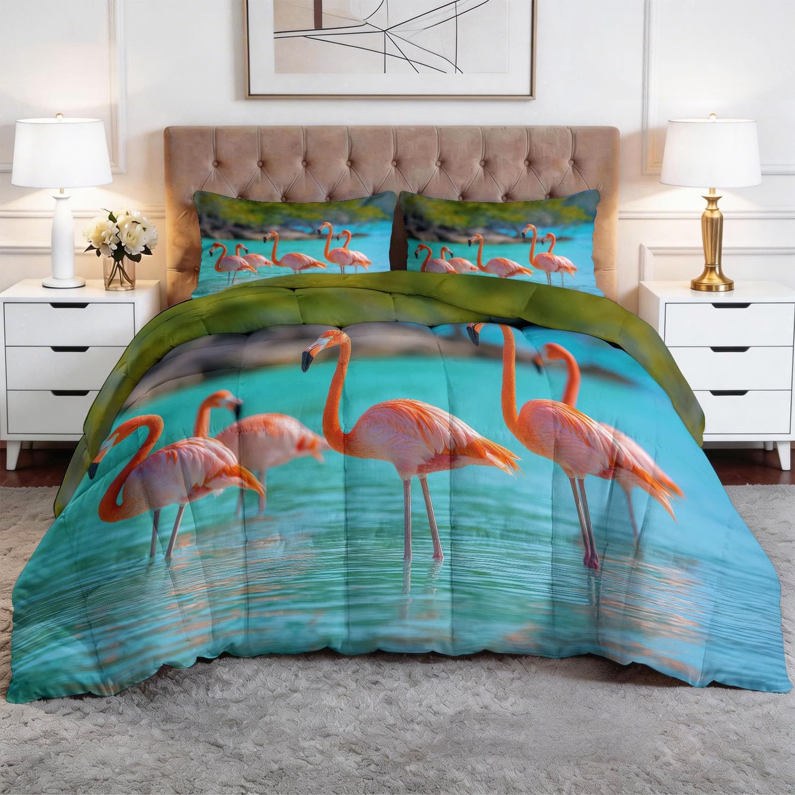 Couette 140x200 imprimée tropicale pour décoration chambre enfant