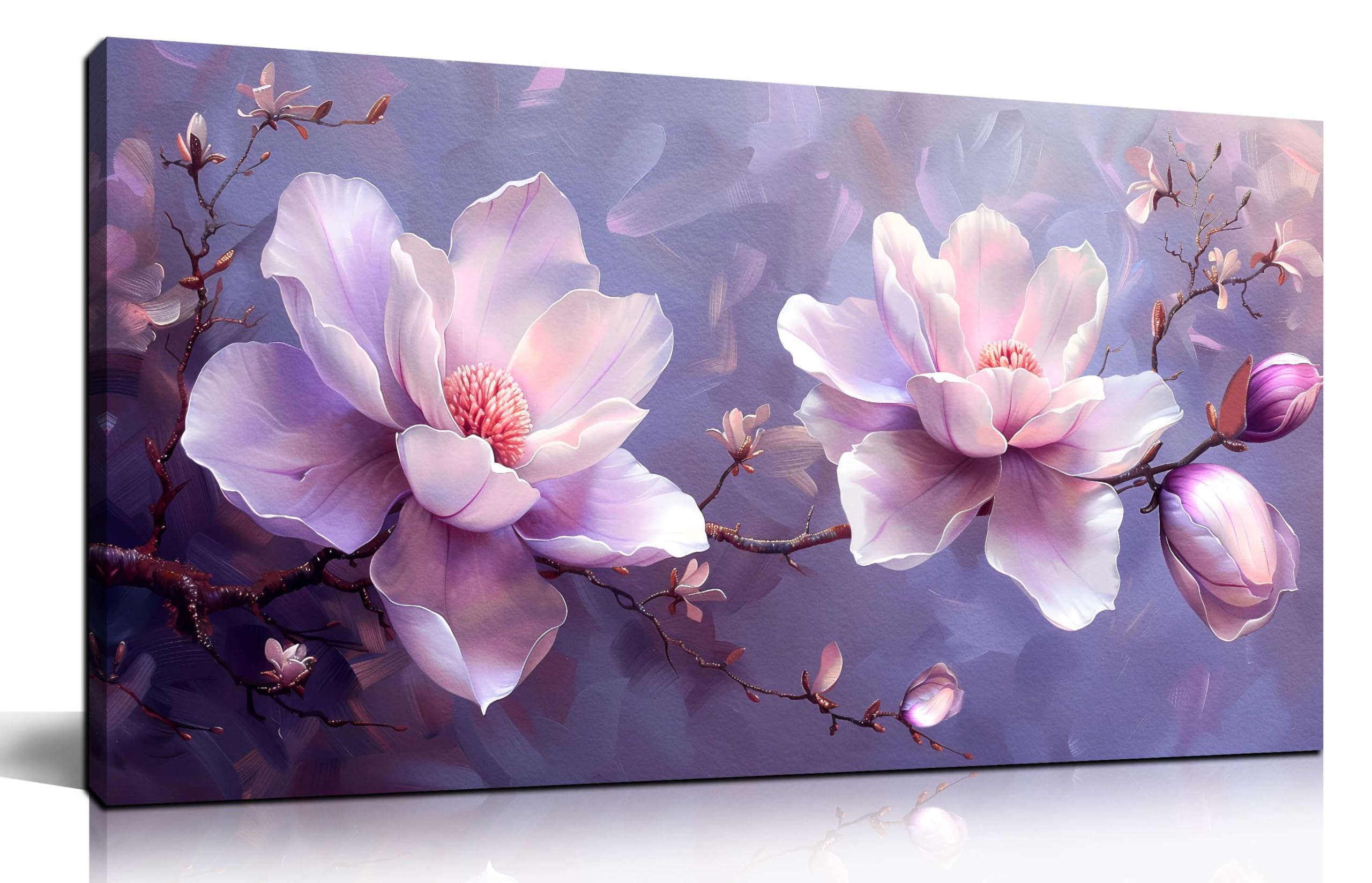 Amazon.com: ANCXWOTER Botanical Wall Art Pink Purple Flower