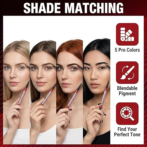 Miniatura 2 de Bolígrafo de doble cabeza, trazos ultraprecisos similares al cabello, maquillaje de larga duración, puntas de precisión de 0.001 in, disponible en