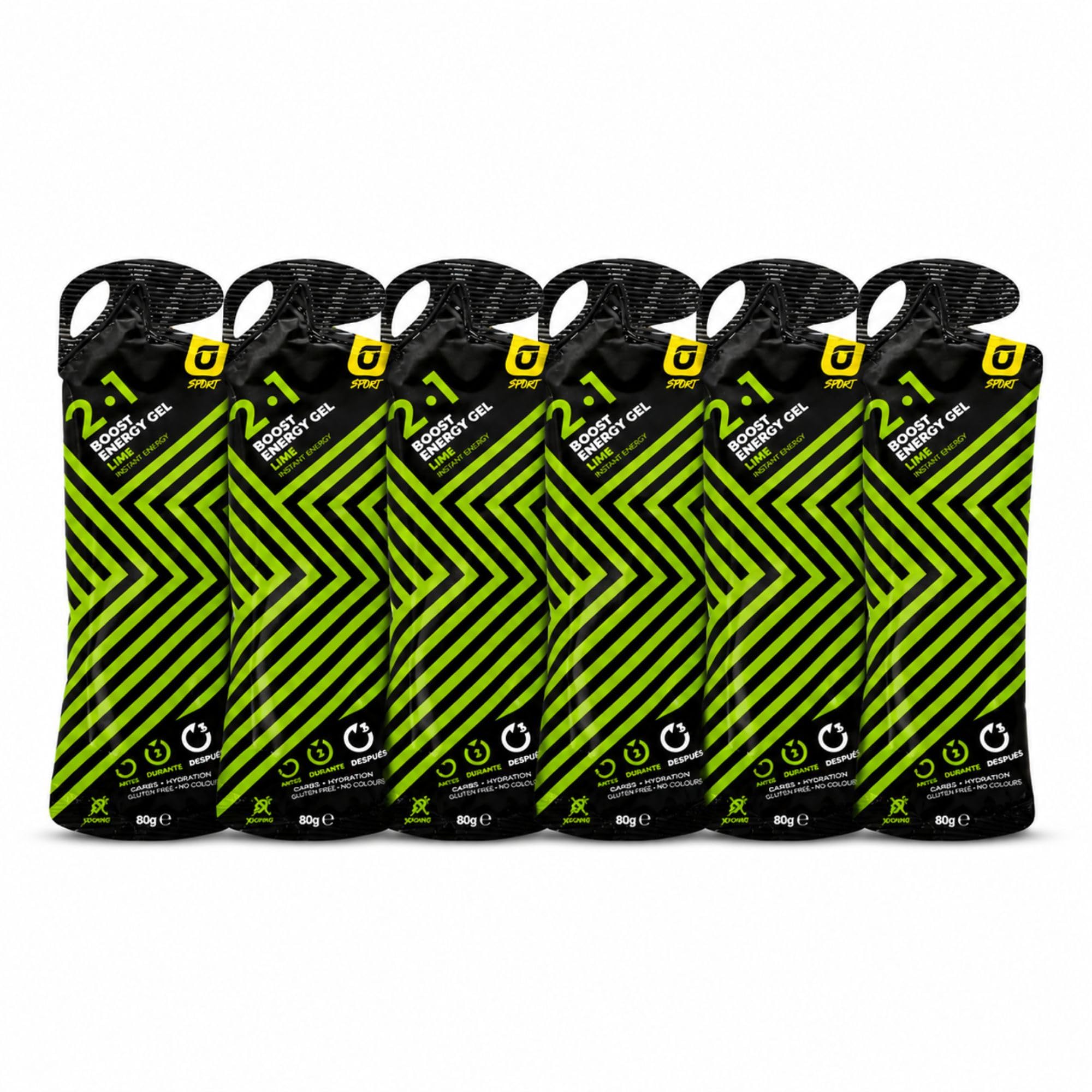 PACK 6 Gel Energético con Magnesio + Glucosa + Electrolitos y Zinc para Deportistas Ciclismo Running y Calambres Musculares - Sabor Limón Sin Gluten - Sobres Apto Veganos | RECUPERATION