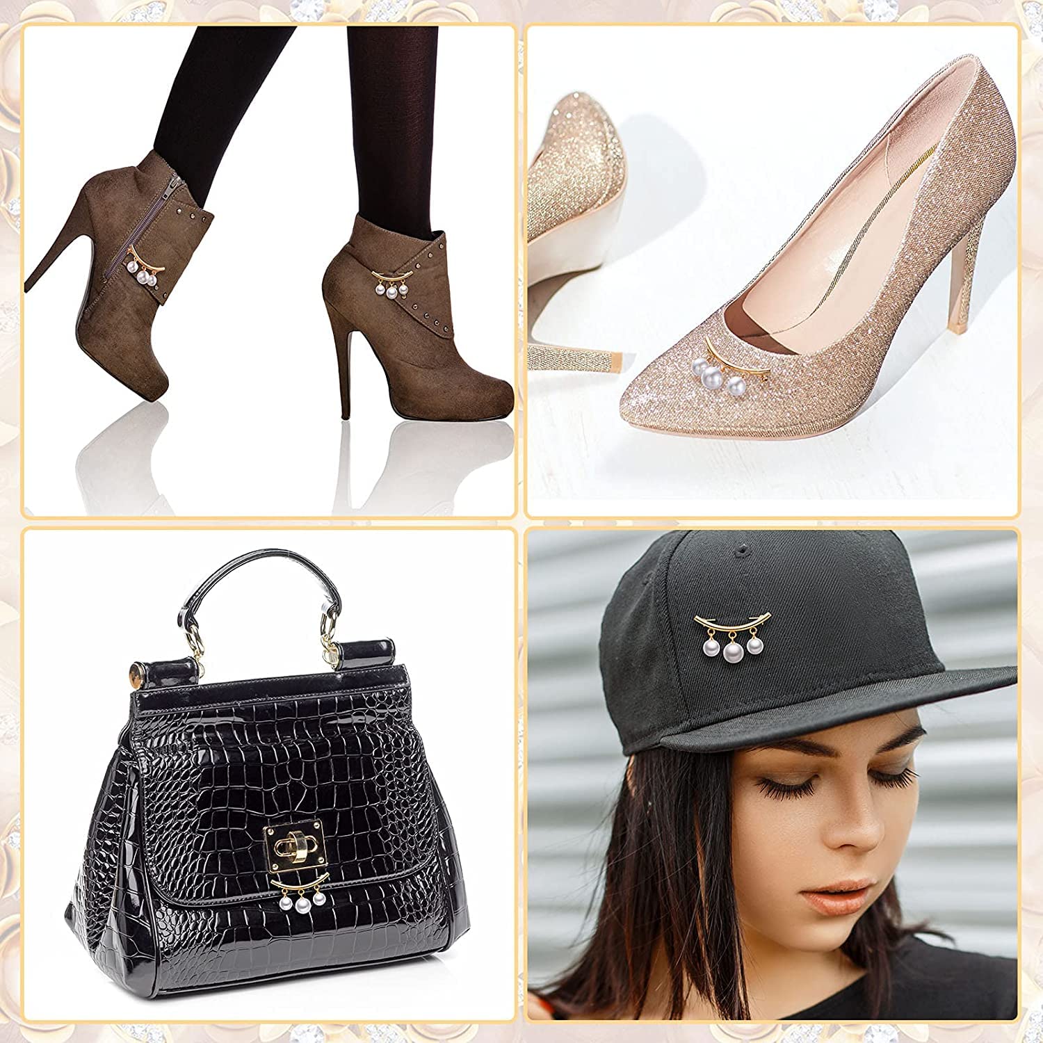 Spilla A Fiocco Con Perle Finte | In Lega Argentata | Per Fissare Vestiti E Accessori | Ideale Regalo - Foto 6