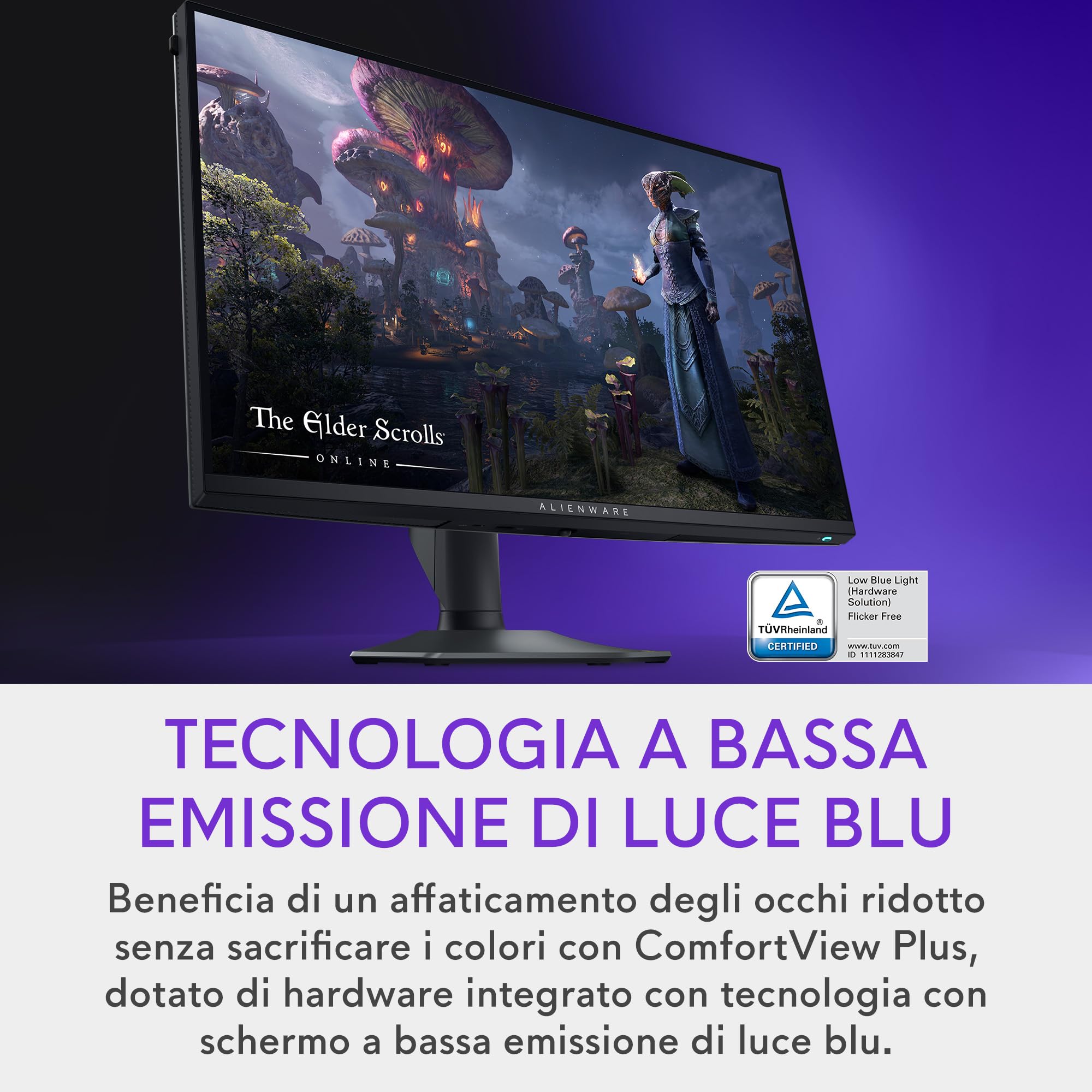 Alienware AW2725QF 27" 4K UHD (3840x2160) Monitor Gaming, 360Hz, Fast IPS, 0.5ms, NVIDIA G-SYNC Compatible, 95% DCI-P3, HDR600, Dolby Vision, USB-C, DisplayPort, 2x HDMI, 4x USB, 3 Anni di Garanzia