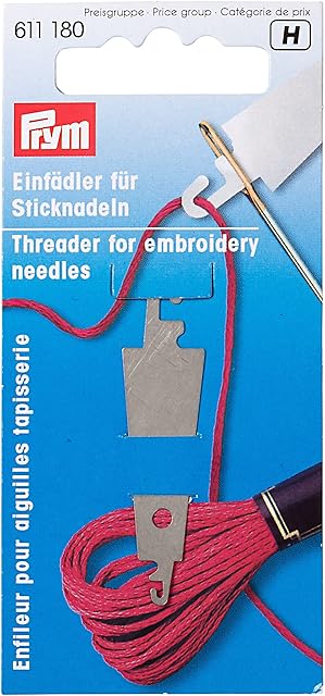 Prym Threader for Embroidery Needles, Metal, White, 14 x 5.7 x 1.7 cm