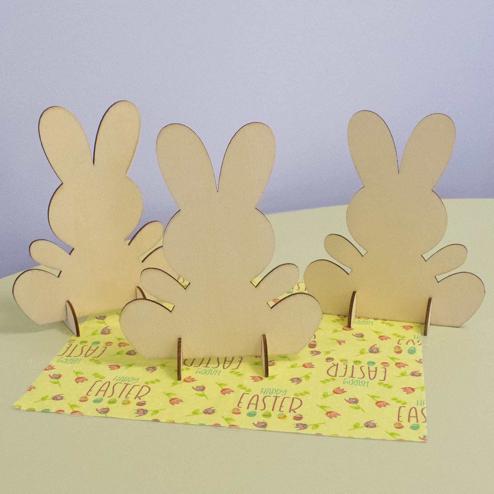 Kit Artisanat Pâques Enfants - 6 Pièces Lapins Et Poussins En Bois à Peindre - DIY Créatif Avec Peinture Et Outils