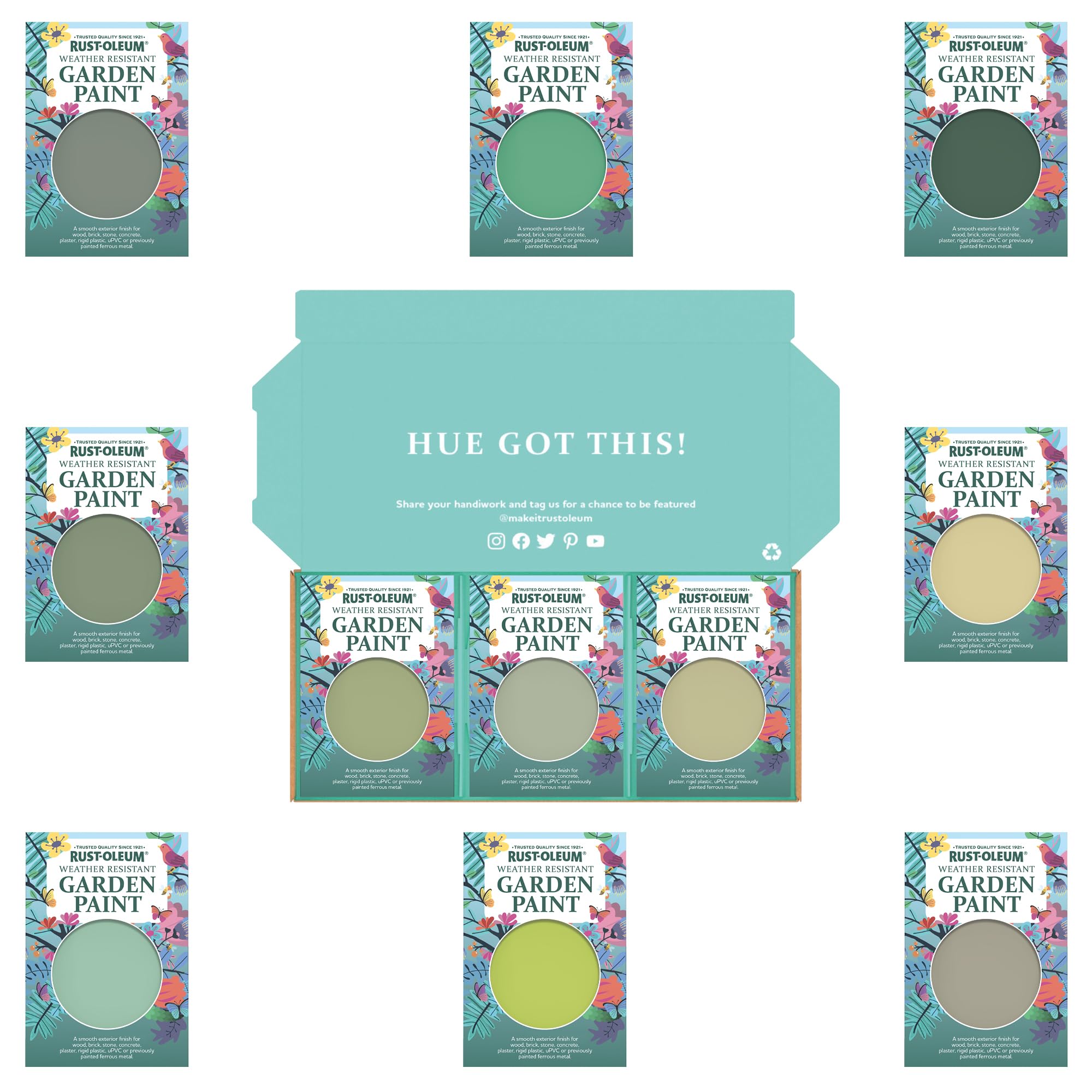 Rust-Oleum Garden Paint in Matt Finish – Rich Greens Tester Box