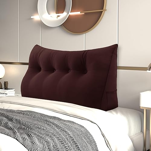 Vista 29 de Almohada de Cuña para Cabecero, Almohada Bolster Grande para Lectura, Almohadas para Sentarse en la Cama para Adultos, Cojín Triangular