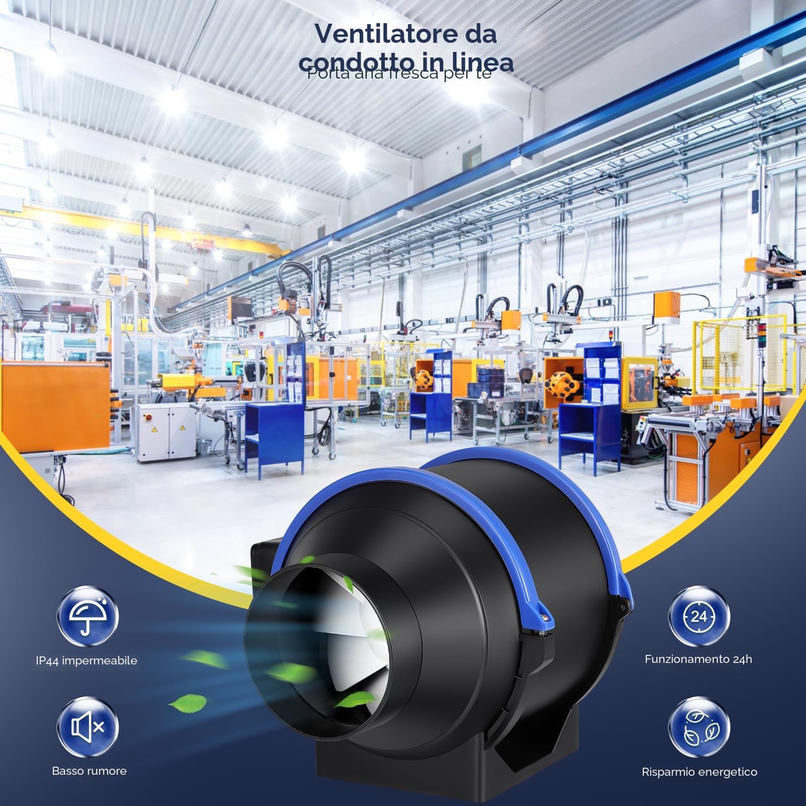 100 mm Estrattore Aria, Ventilatore Silenzioso A Condotto Del Fumo, Ventilatore Canale Online Regolabile, Per Bagno, Ufficio, Fabbrica E Macchine Per Incisione Laser