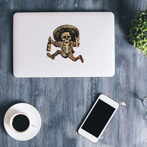 Miniatura 3 de Adhesivo de esqueleto genial para parachoques  Decoración de automóvil, computadora portátil, botella de agua, pared, calcomanía de vinilo