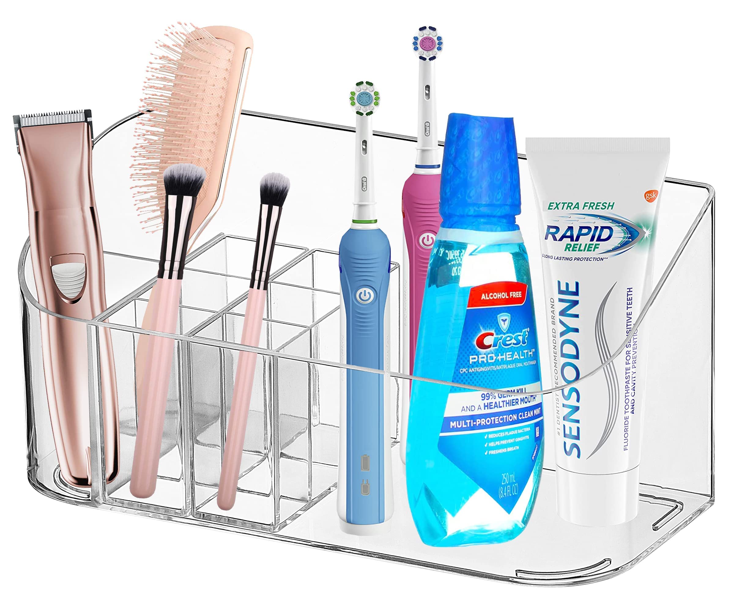 Aeman Makeup Organizer Acrylic Cosmetic Organiser Makeup Brush Holder Storage for Lipstick, Brushes, Eyeliner - Gift for Her