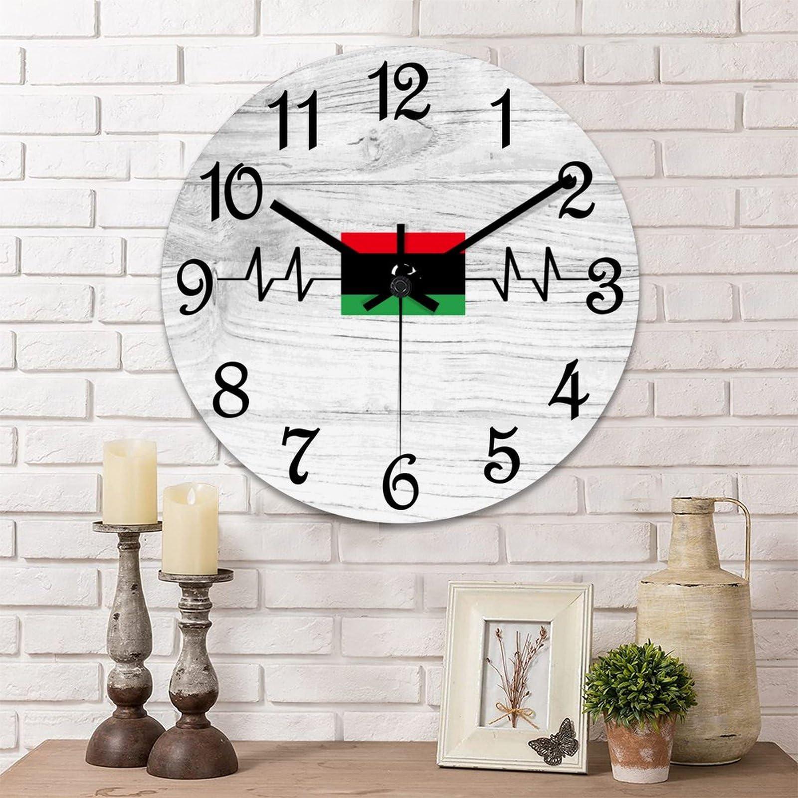 Horloge murale ronde motif Libye moderne de 38 cm fonctionnant à piles