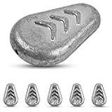 Fishing Weight Sinker Surf Fishing No-Roll Sinker Lead Weight No Snagging Flat Inline Sinker for Catfish Rig Saltwater Freshwater 5Pieces/10Pieces